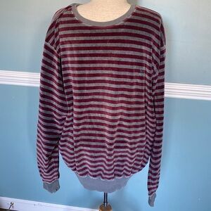 Vintage Y2K Polo Ralph Lauren striped red and gray cotton valor sweatshirt L.